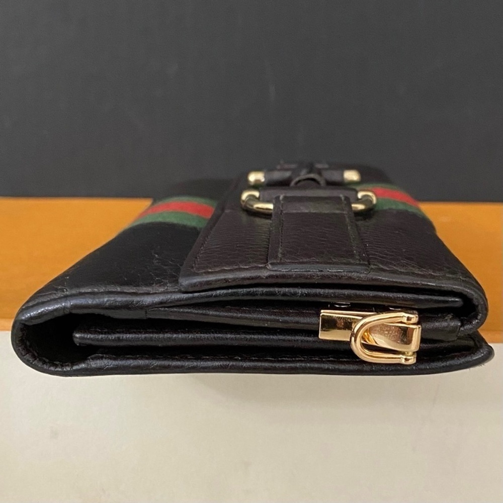 GUCCI GG Leather Horsebit Wallet to Crossbody Shoulder Bag ๐ผ Dark Brown - Picture 12 of 14